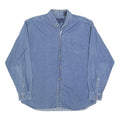 PACE Mens Blue Denim Shirt L Cotton Classic Button Down Long Sleeve Casual