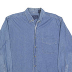 PACE Mens Blue Denim Shirt L Cotton Classic Button Down Long Sleeve Casual