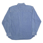 PACE Mens Blue Denim Shirt L Cotton Classic Button Down Long Sleeve Casual