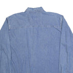 PACE Mens Blue Denim Shirt L Cotton Classic Button Down Long Sleeve Casual