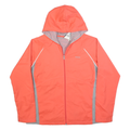 REEBOK Womens Orange & Grey Lightweight Zip Jacket XL Polyester Blend Sportswear