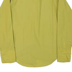 PERMANENT PRESS Mens Yellow Plain Shirt Cotton Blend S Classic Fit Button Collar