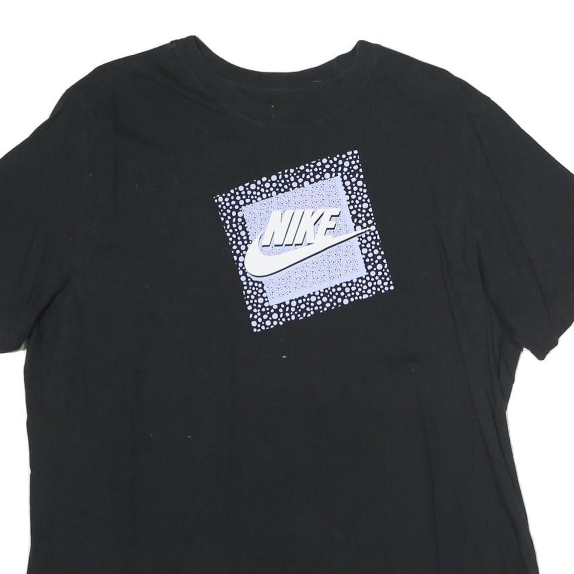 NIKE Mens Black Graphic T-Shirt XL Short Sleeve Crew Neck Casual Cotton