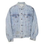 LEVI'S Mens Blue Denim Jacket L Cotton Blend Classic Button Closure