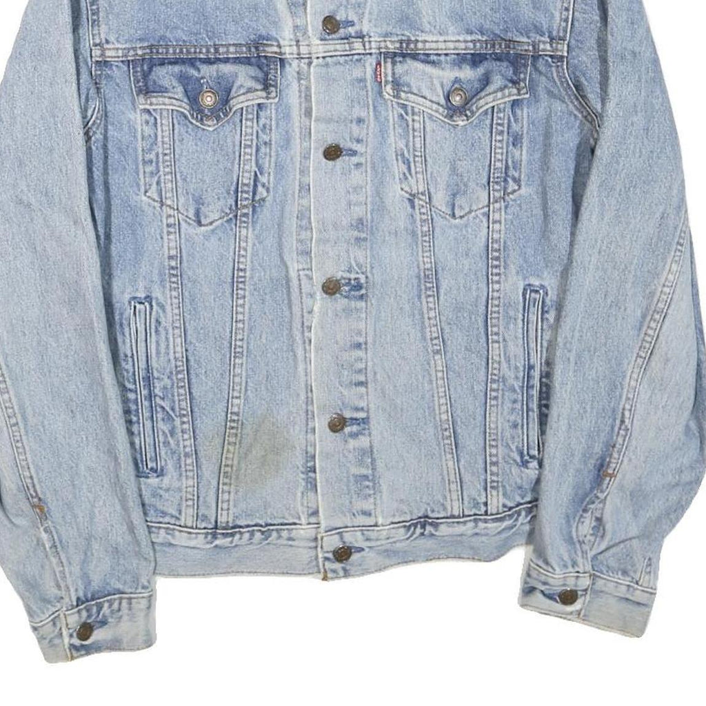 LEVI'S Mens Blue Denim Jacket L Cotton Blend Classic Button Closure