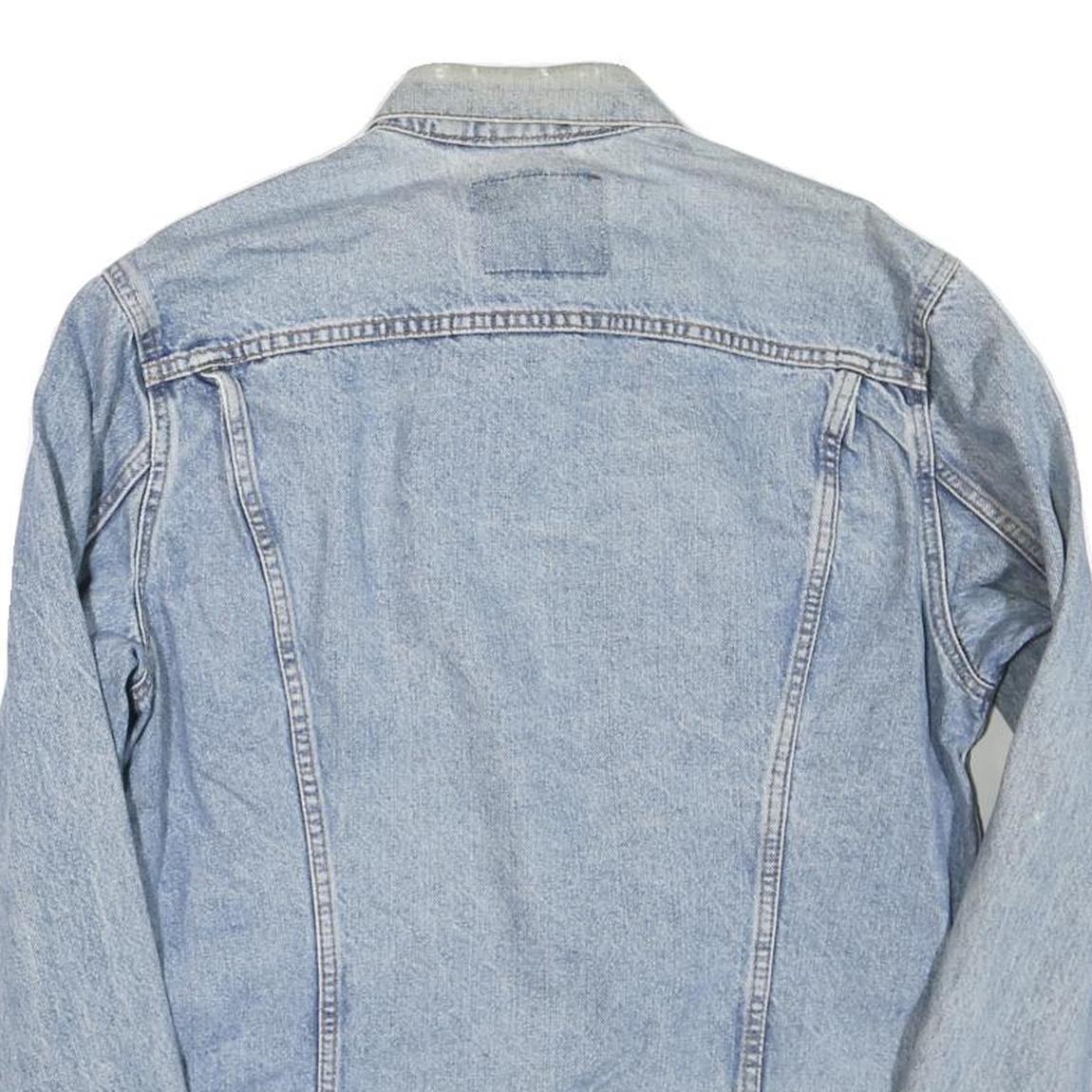 LEVI'S Mens Blue Denim Jacket L Cotton Blend Classic Button Closure