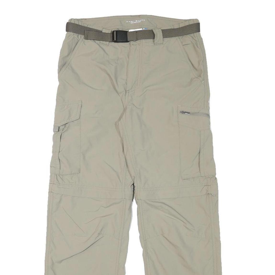 COLUMBIA Mens Polyester Blend Beige Regular Fit Straight Leg Trousers W28 L28