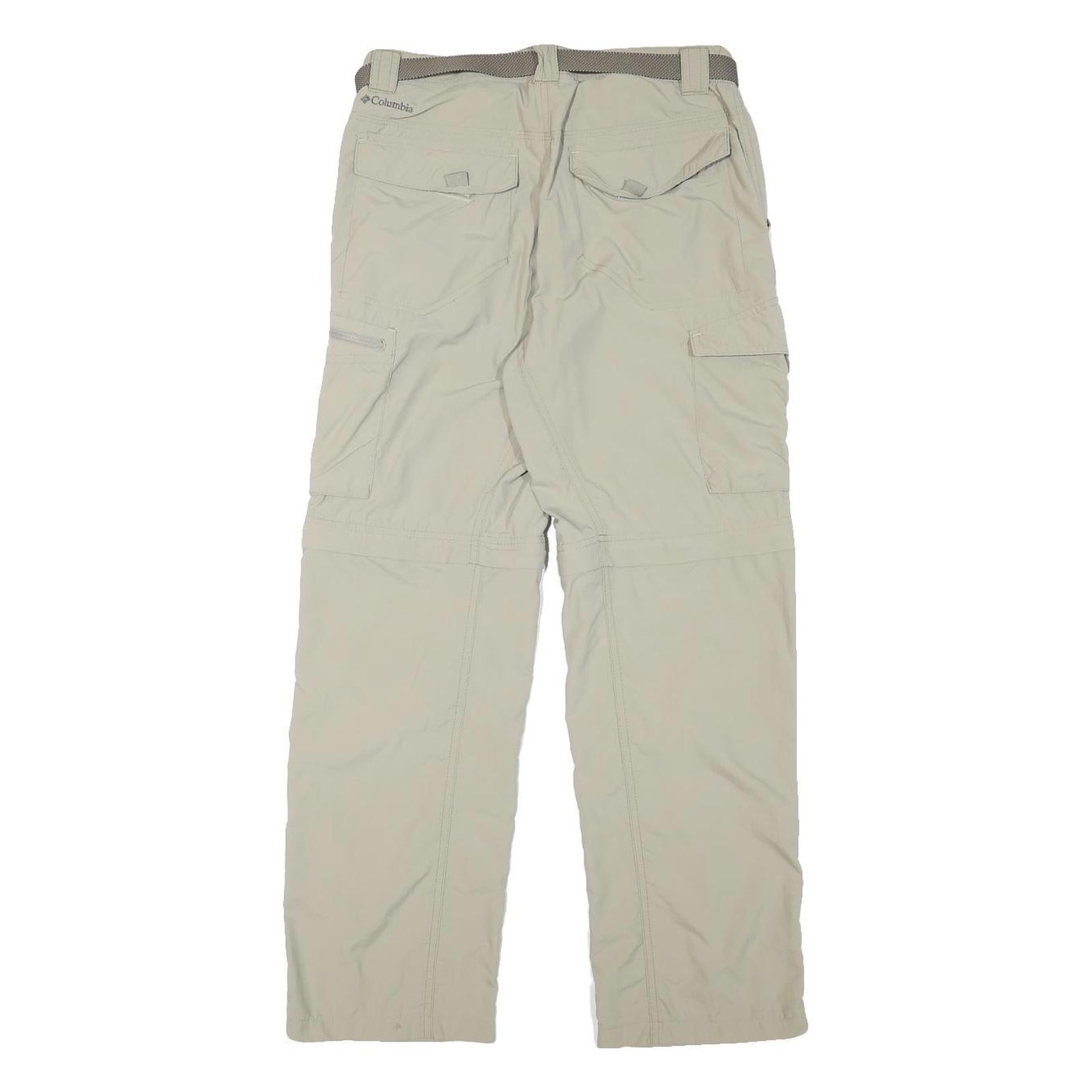 COLUMBIA Mens Polyester Blend Beige Regular Fit Straight Leg Trousers W28 L28