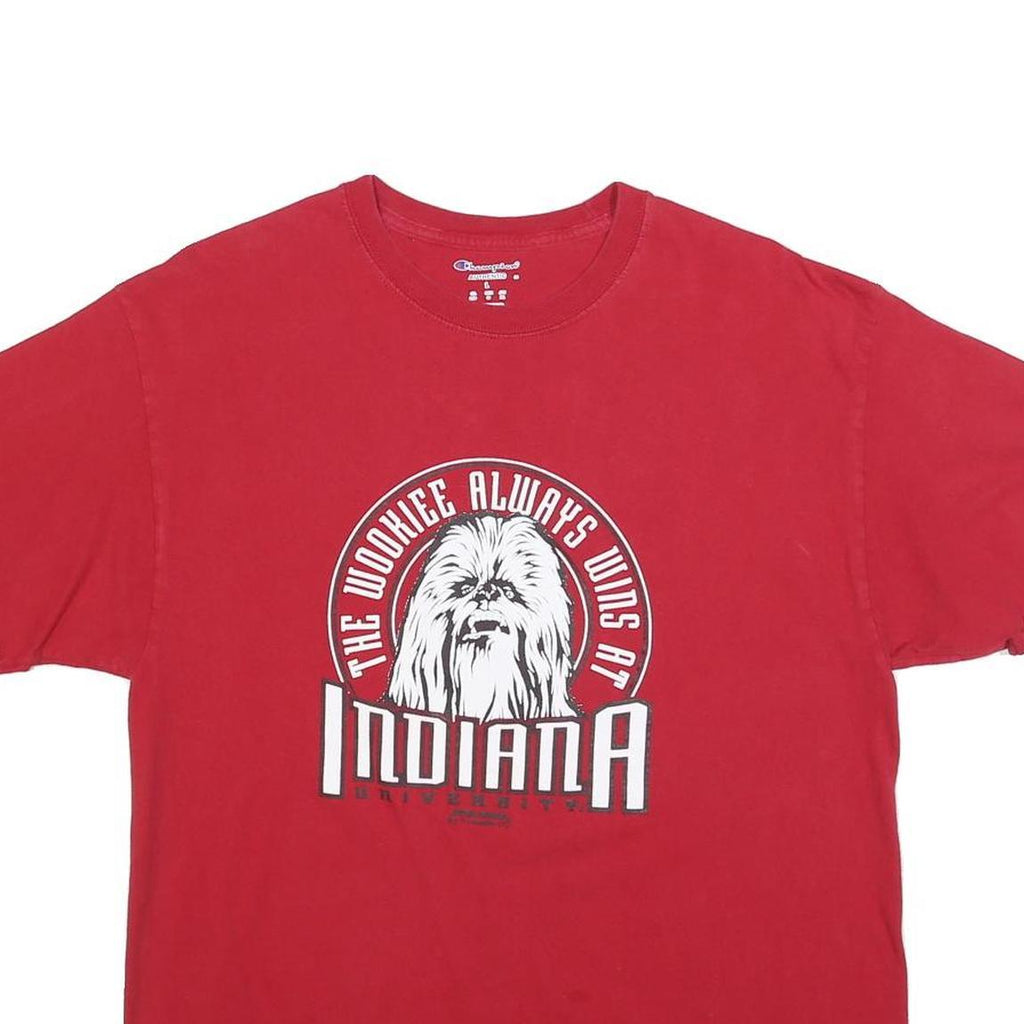 CHAMPION Mens Red Star Wars Graphic T-Shirt L Short Sleeve Crew Neck