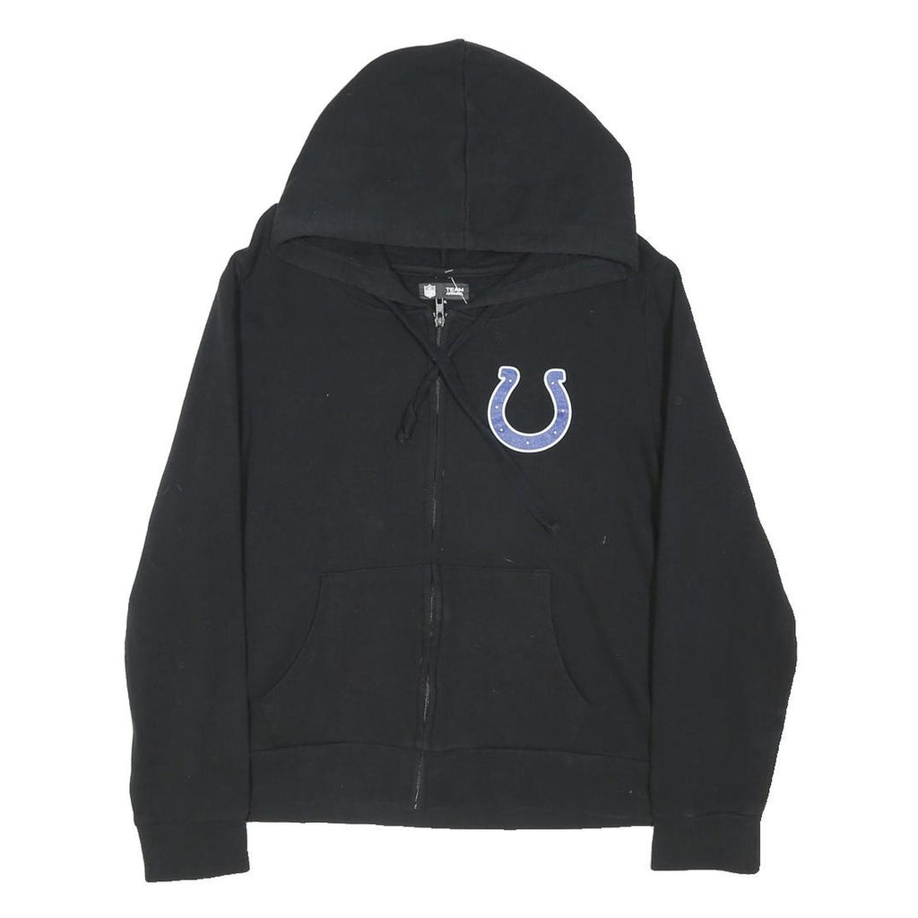 NFL Womens Black Indianapolis Colts Hoodie Jacket XL Cotton Blend Zip Plain