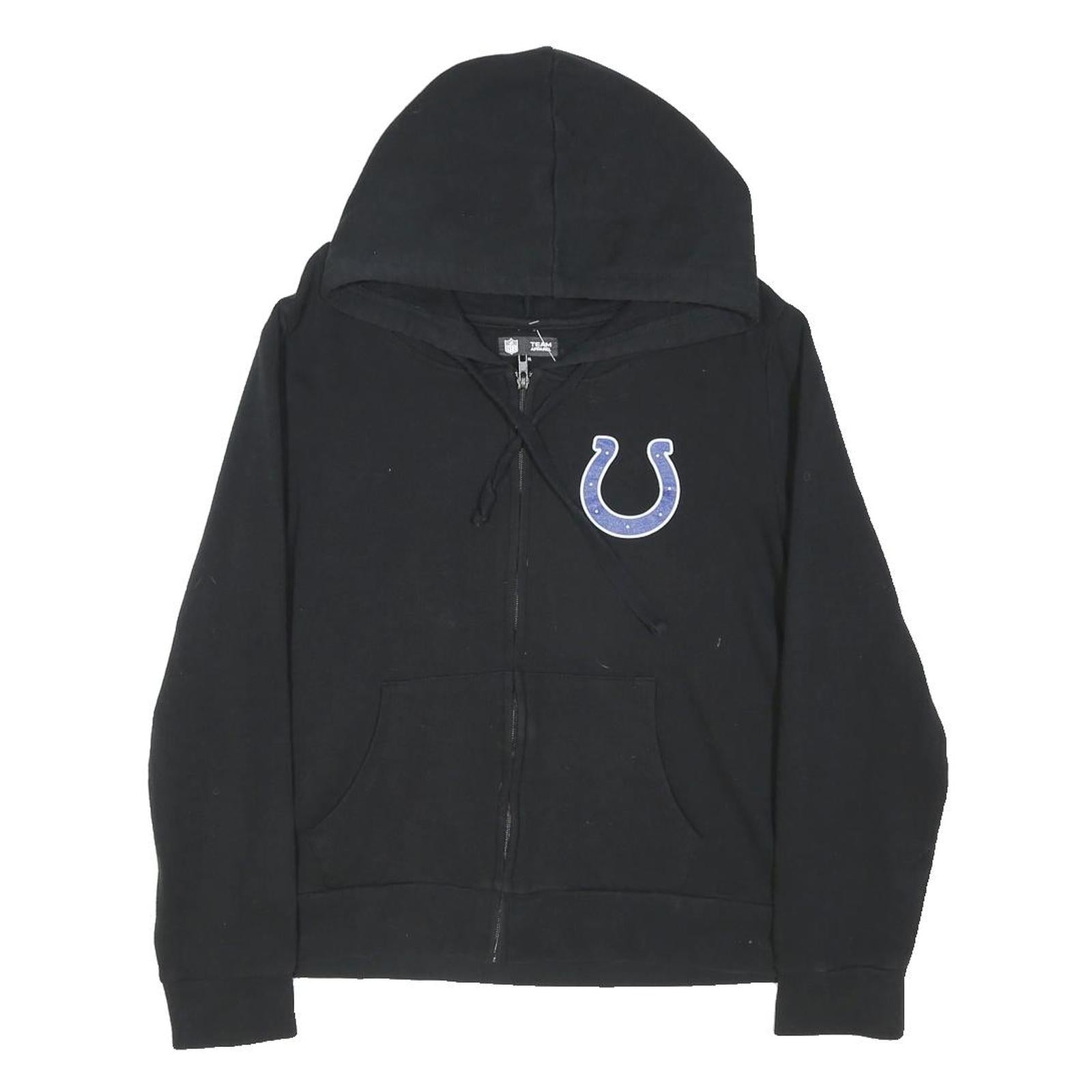 NFL Womens Black Indianapolis Colts Hoodie Jacket XL Cotton Blend Zip Plain