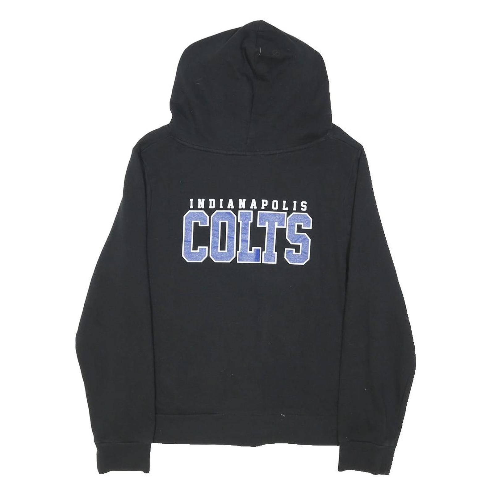 NFL Womens Black Indianapolis Colts Hoodie Jacket XL Cotton Blend Zip Plain