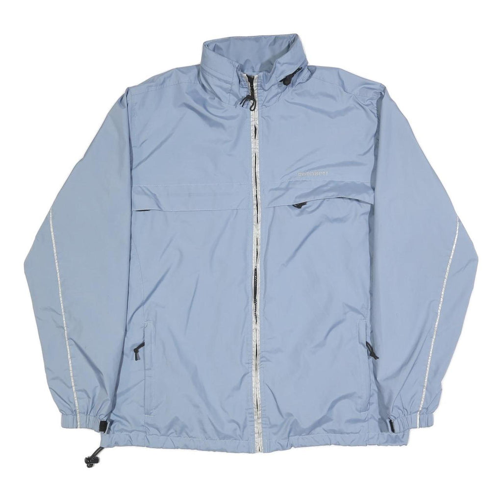 CARHARTT Mens Blue Lightweight Synthetic Zip Jacket L Plain Casual Outdoor