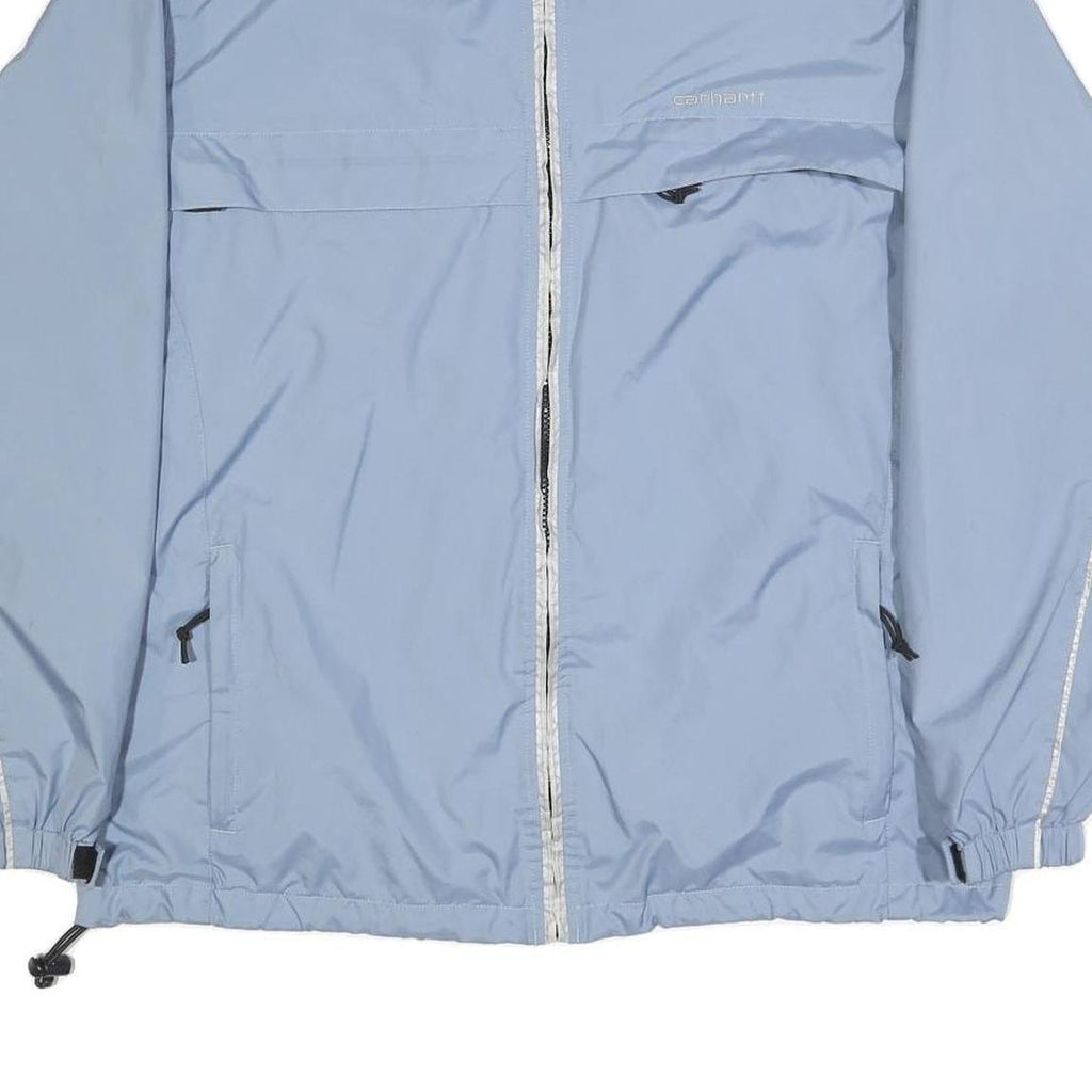 CARHARTT Mens Blue Lightweight Synthetic Zip Jacket L Plain Casual Outdoor