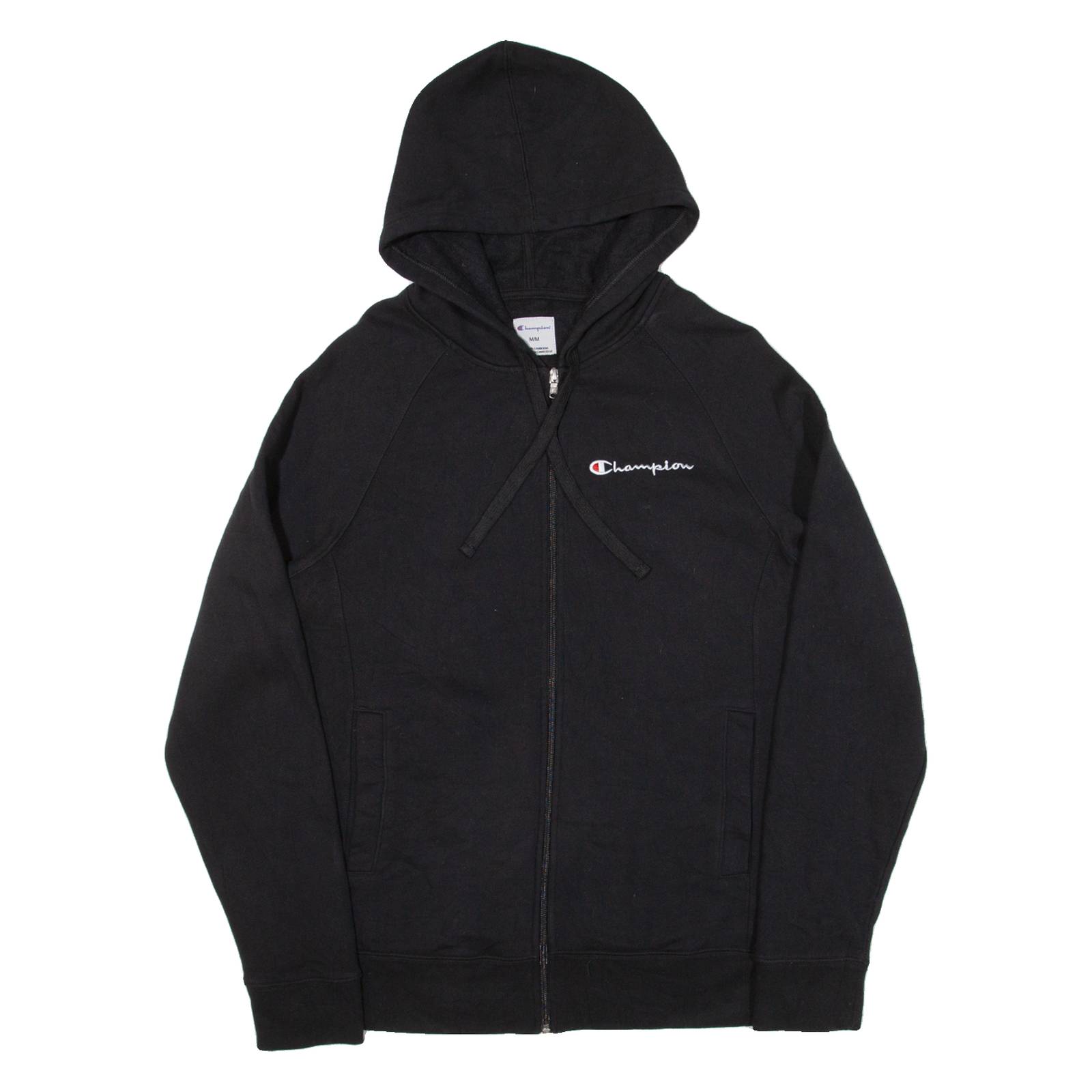 CHAMPION Mens Black Hoodie Full Zip M