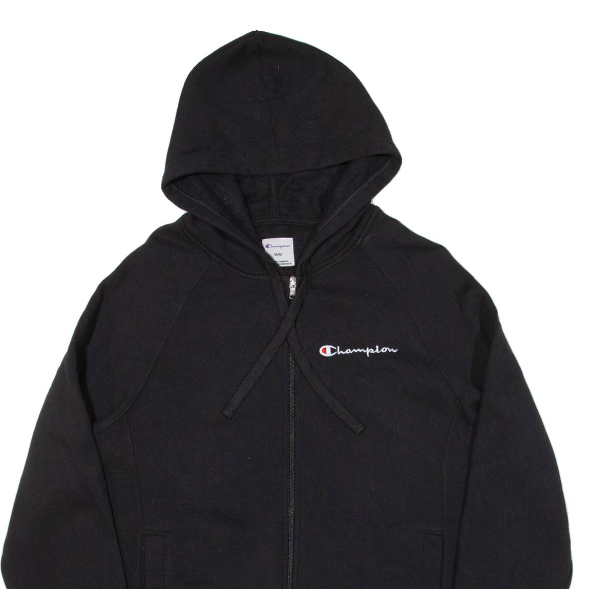 CHAMPION Mens Black Hoodie Full Zip M