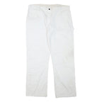 DICKIES Mens White Regular Straight Cotton Blend Jeans W40 L32 Workwear Zip