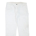 DICKIES Mens White Regular Straight Cotton Blend Jeans W40 L32 Workwear Zip