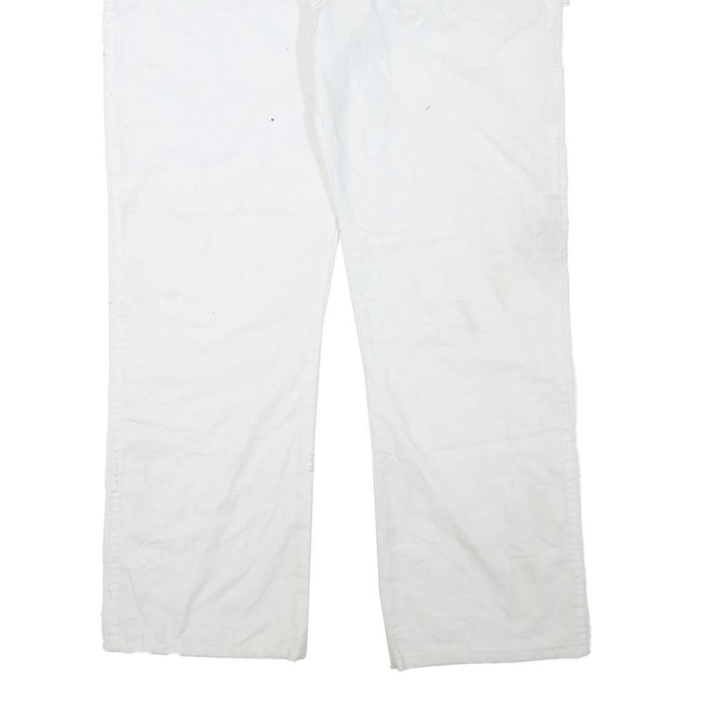 DICKIES Mens White Regular Straight Cotton Blend Jeans W40 L32 Workwear Zip
