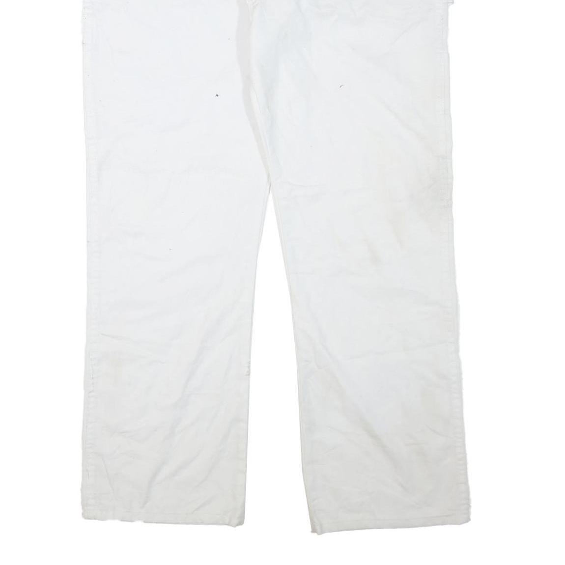 DICKIES Mens White Regular Straight Cotton Blend Jeans W40 L32 Workwear Zip