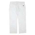 DICKIES Mens White Regular Straight Cotton Blend Jeans W40 L32 Workwear Zip