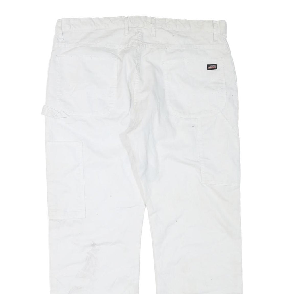 DICKIES Mens White Regular Straight Cotton Blend Jeans W40 L32 Workwear Zip
