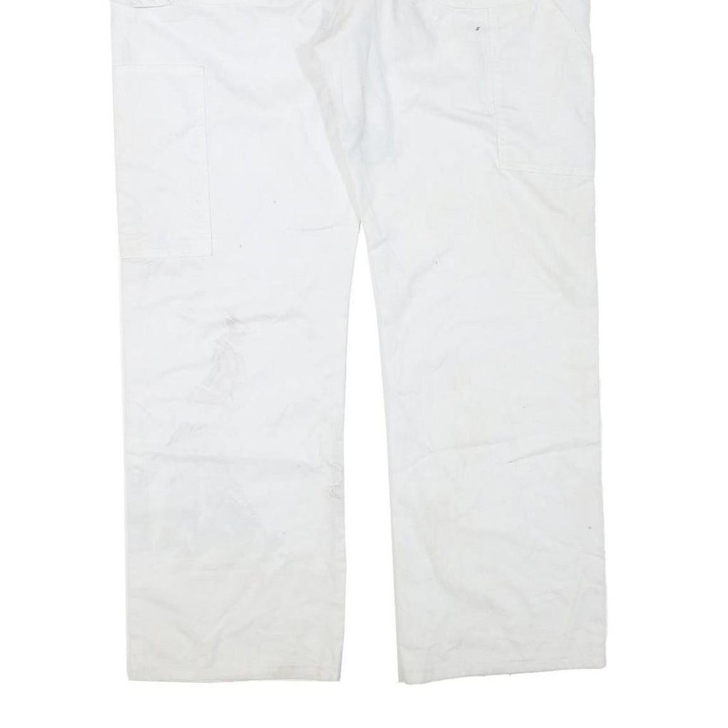 DICKIES Mens White Regular Straight Cotton Blend Jeans W40 L32 Workwear Zip