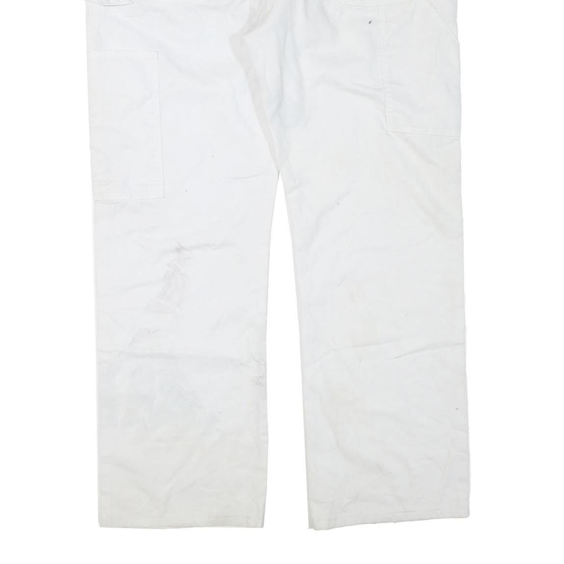 DICKIES Mens White Regular Straight Cotton Blend Jeans W40 L32 Workwear Zip