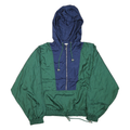 SAN FRANCISCO SPORT Mens Blue & Green Hooded Jacket L Polyester Blend Zip