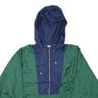 SAN FRANCISCO SPORT Mens Blue & Green Hooded Jacket L Polyester Blend Zip