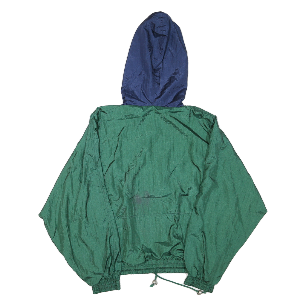 SAN FRANCISCO SPORT Mens Blue & Green Hooded Jacket L Polyester Blend Zip