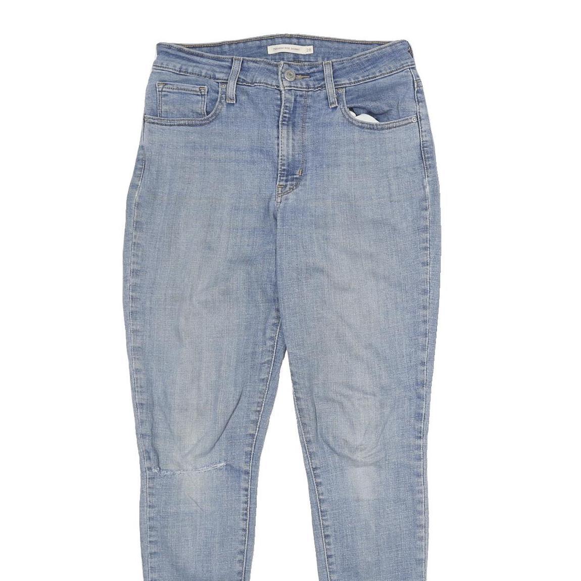 LEVI'S 721 High Rise Skinny Womens Jeans Blue Slim Denim Medium W28 L30 Stretch