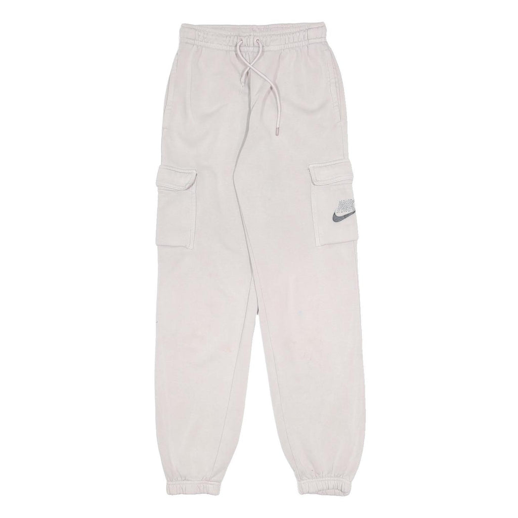 NIKE Womens Joggers Beige Relaxed Tapered XS W22 L28 Drawstring Cargo Pockets