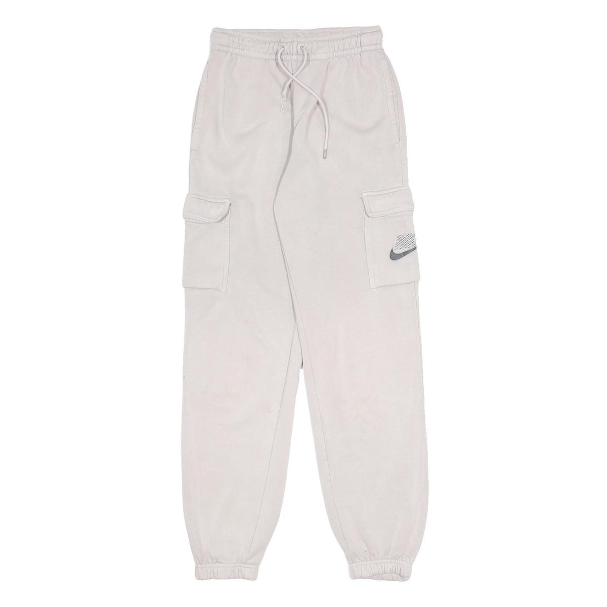 NIKE Womens Joggers Beige Relaxed Tapered XS W22 L28 Drawstring Cargo Pockets