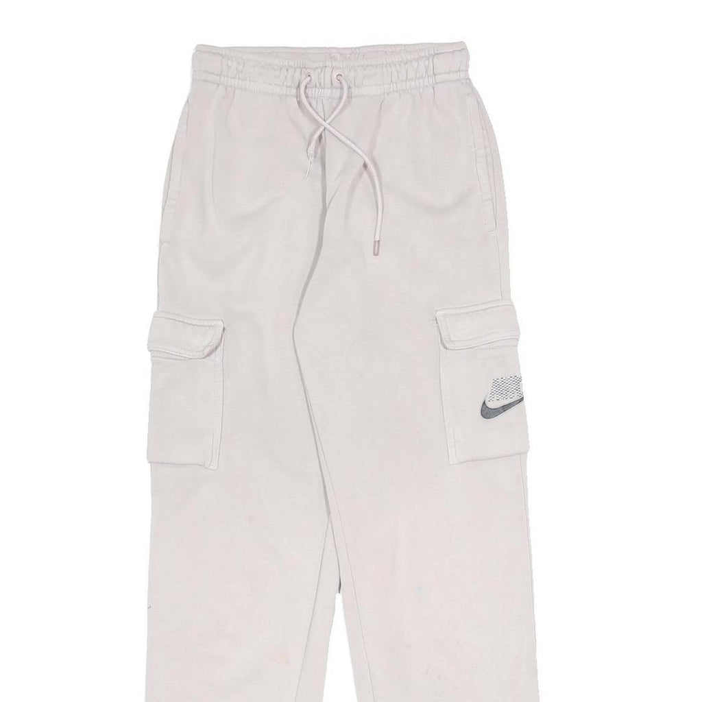 NIKE Womens Joggers Beige Relaxed Tapered XS W22 L28 Drawstring Cargo Pockets