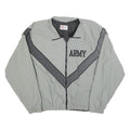 JWOD Mens Grey & Charcoal Military Style Zip Jacket L Polyester Blend Casual