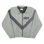 JWOD Mens Grey & Charcoal Military Style Zip Jacket L Polyester Blend Casual