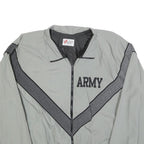 JWOD Mens Grey & Charcoal Military Style Zip Jacket L Polyester Blend Casual