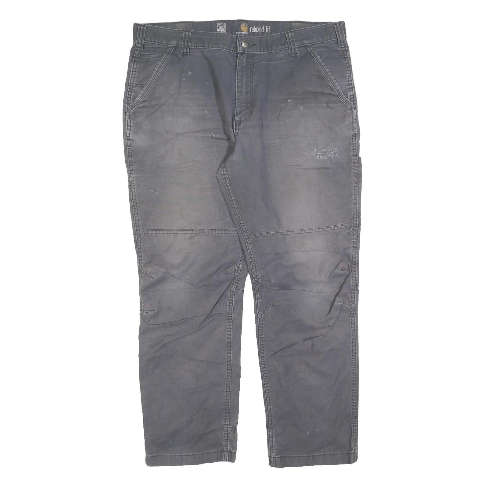 CARHARTT Mens Cotton Blend Grey Relaxed Fit Straight Leg Trousers W40 L32