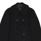 Mens 1940s US Navy Black Classic Button Wool Plain S Jacket Coat Regular Fit