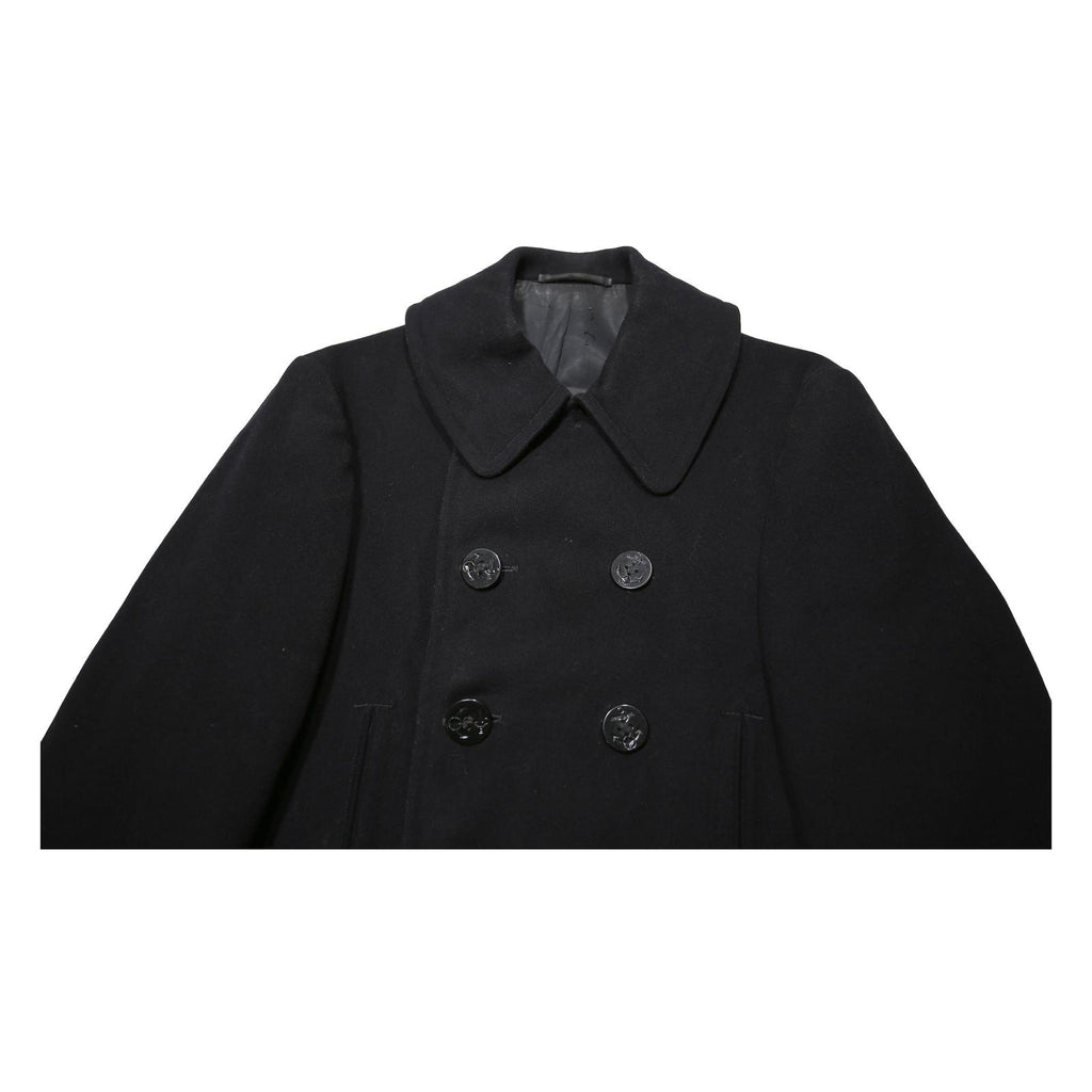 Mens 1940s US Navy Black Classic Button Wool Plain S Jacket Coat Regular Fit