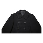 Mens 1940s US Navy Black Classic Button Wool Plain S Jacket Coat Regular Fit