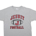 CHAMPION Mens Grey Jesuit Football Graphic T-Shirt XL Short Sleeve Crew Neck