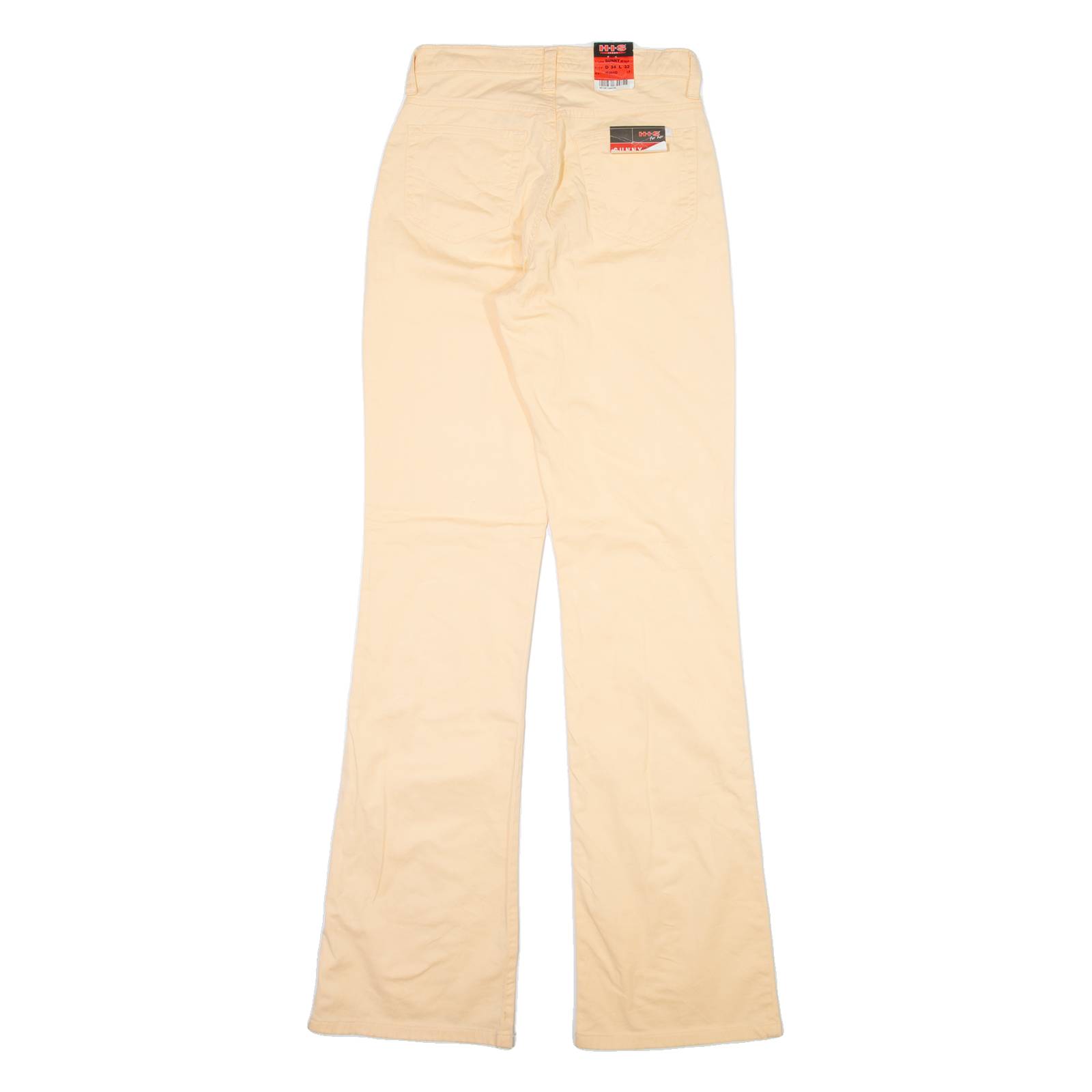 HIS Womens Trousers Orange Slim Bootcut W24 L33