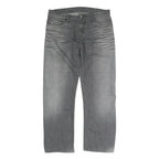 CARHARTT Mens Grey Regular Fit Straight Cotton Jeans W36 L27 Button Closure