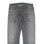 CARHARTT Mens Grey Regular Fit Straight Cotton Jeans W36 L27 Button Closure