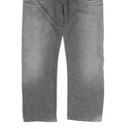 CARHARTT Mens Grey Regular Fit Straight Cotton Jeans W36 L27 Button Closure