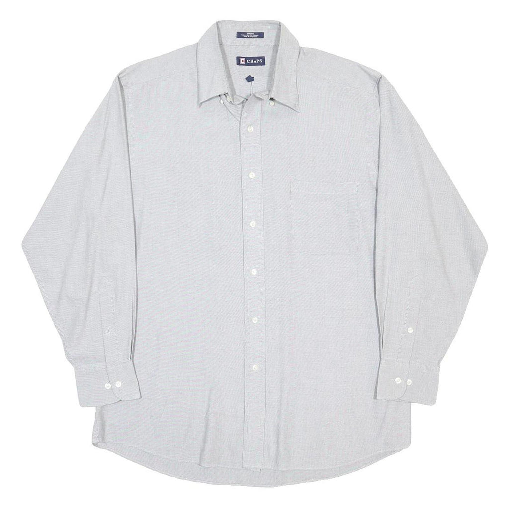 CHAPS Mens White Polycotton Shirt L Button Down Formal Classic Fit