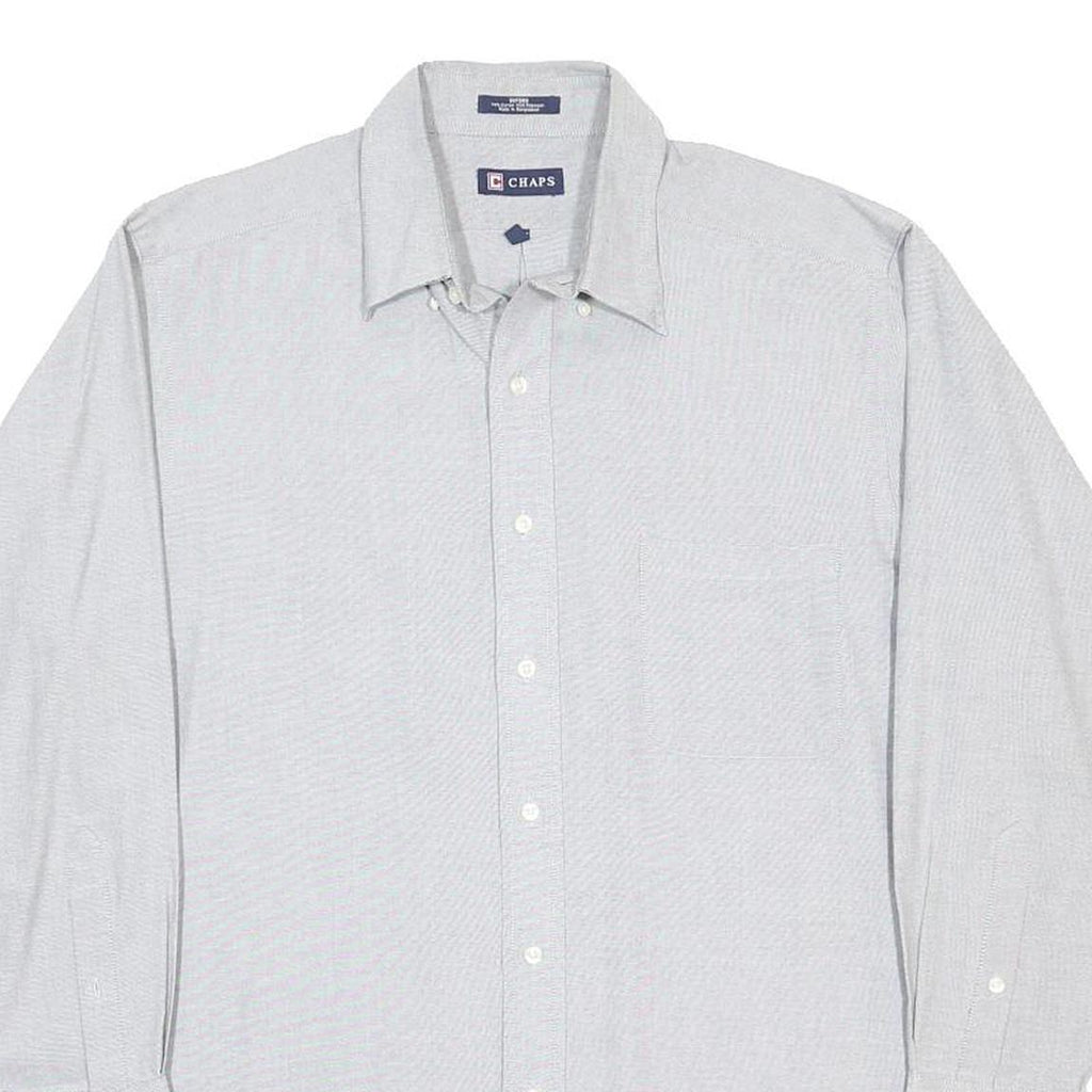 CHAPS Mens White Polycotton Shirt L Button Down Formal Classic Fit