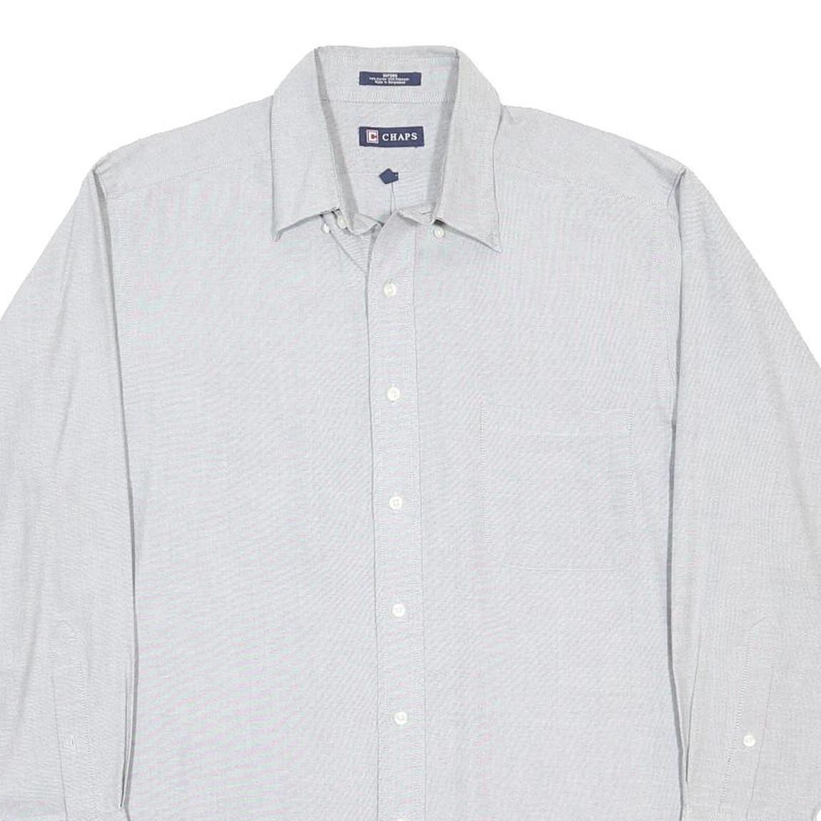 CHAPS Mens White Polycotton Shirt L Button Down Formal Classic Fit